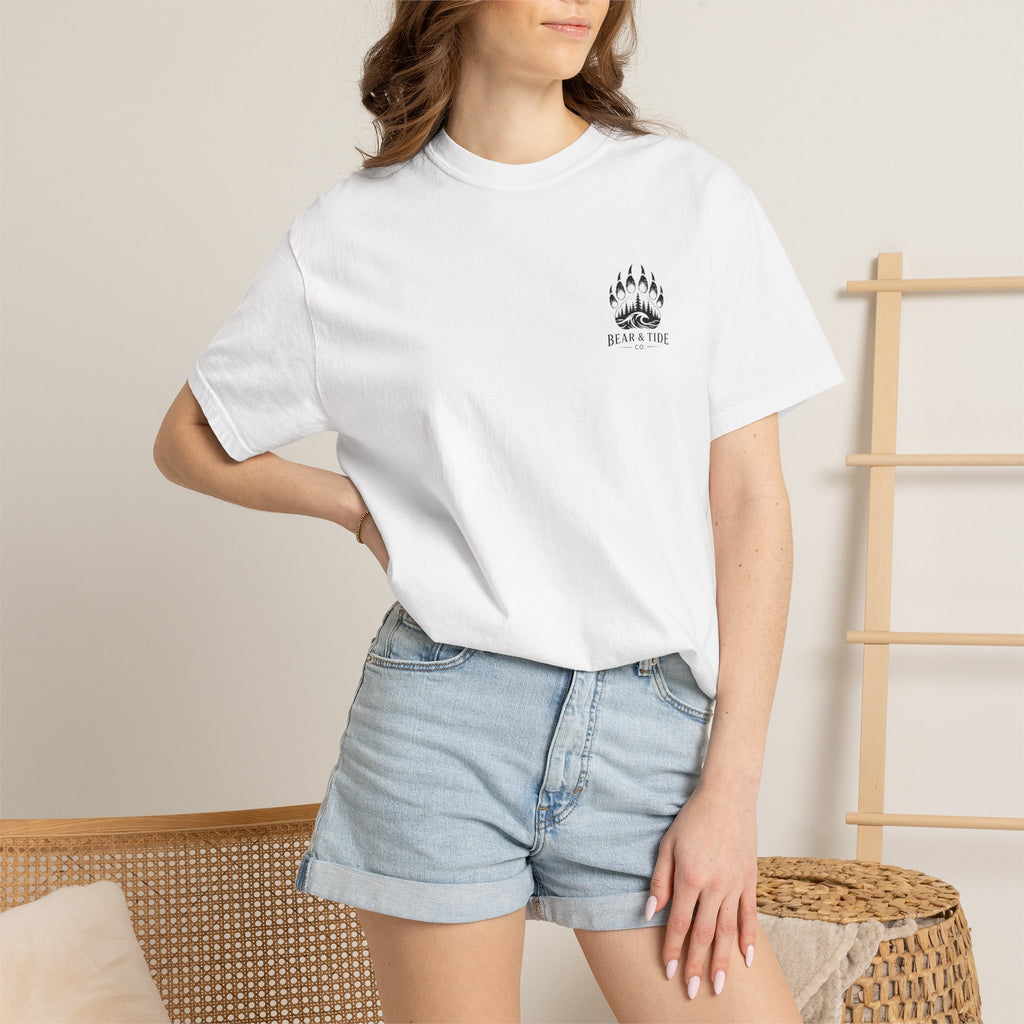 Bear & Tide Co. Graphic T-Shirt — Cool Bear & Fish Fishing Design