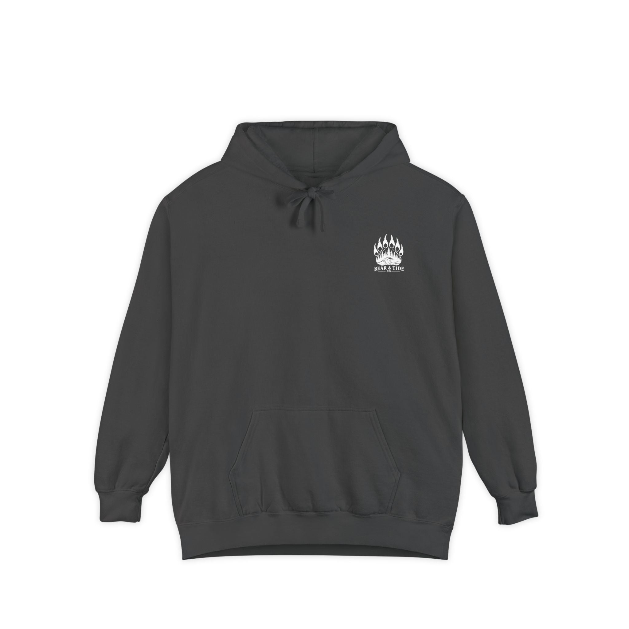 Minimal Flame Logo Hoodie — Cozy White Pullover with Small Chest Graphic