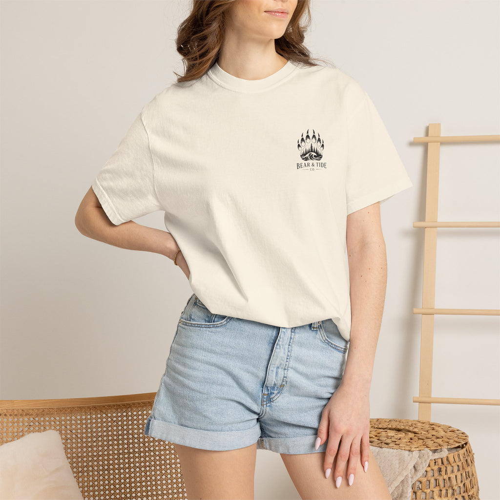 Bear & Tide Co. Graphic T-Shirt — Cool Bear & Fish Fishing Design