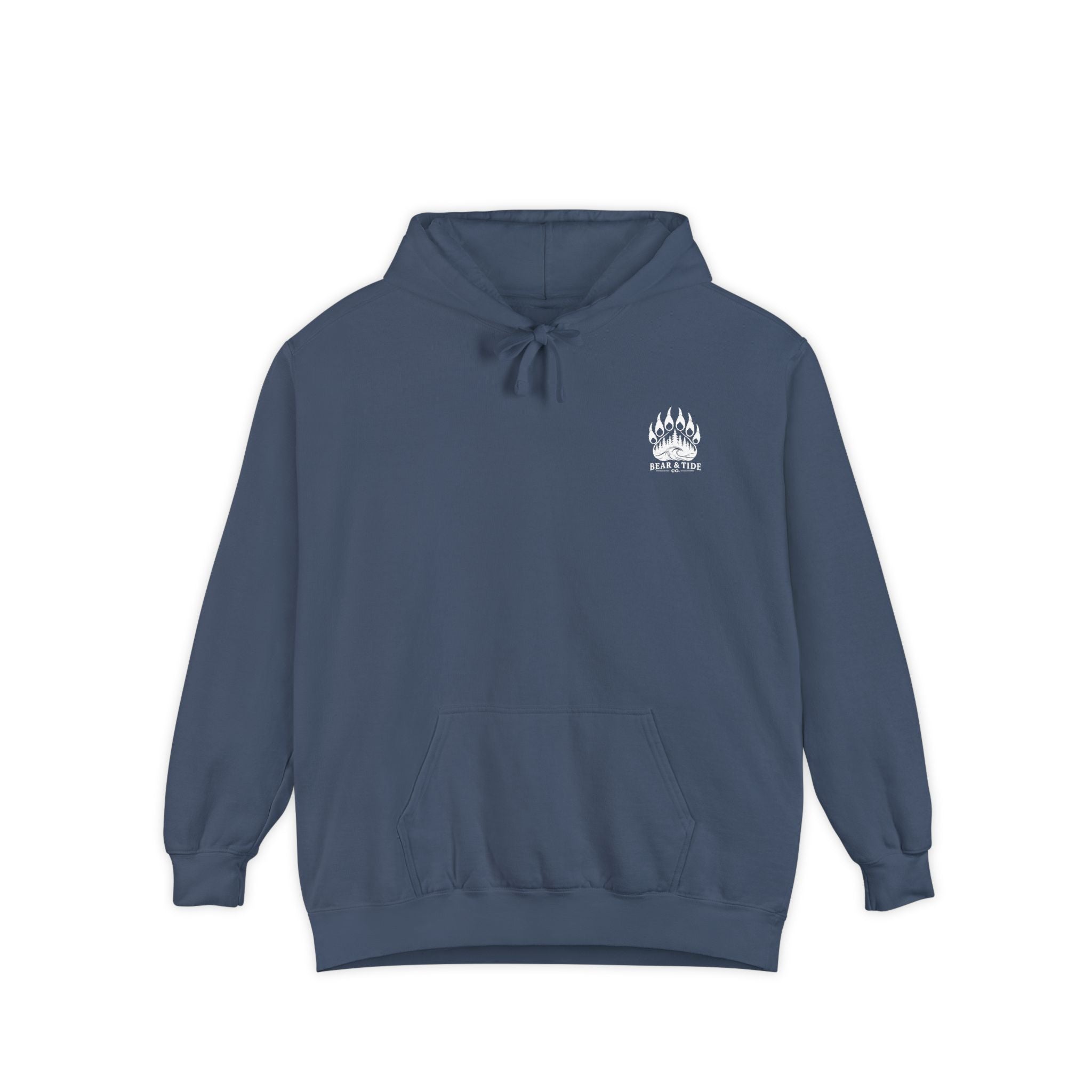 Minimal Flame Logo Hoodie — Cozy White Pullover with Small Chest Graphic