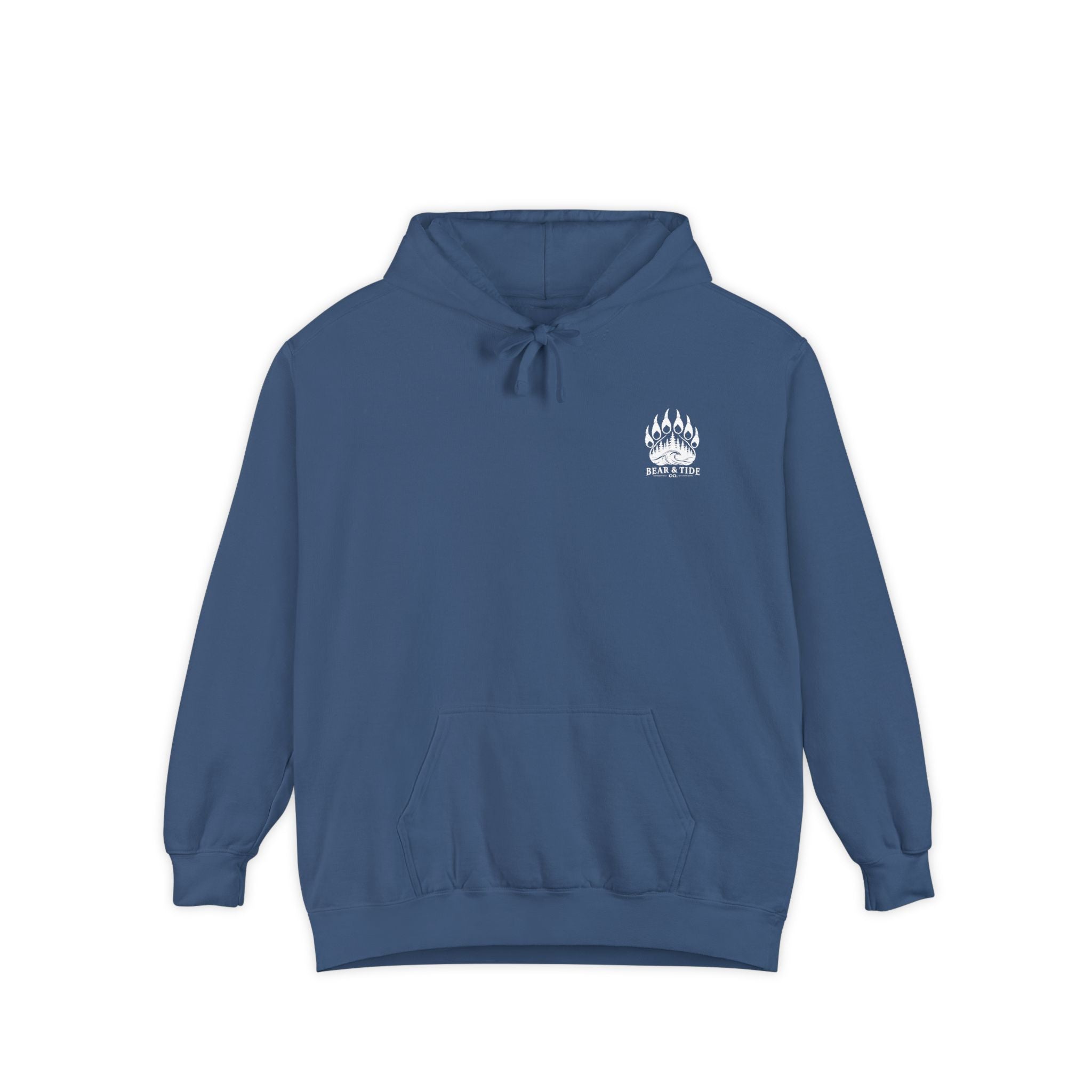 Minimal Flame Logo Hoodie — Cozy White Pullover with Small Chest Graphic