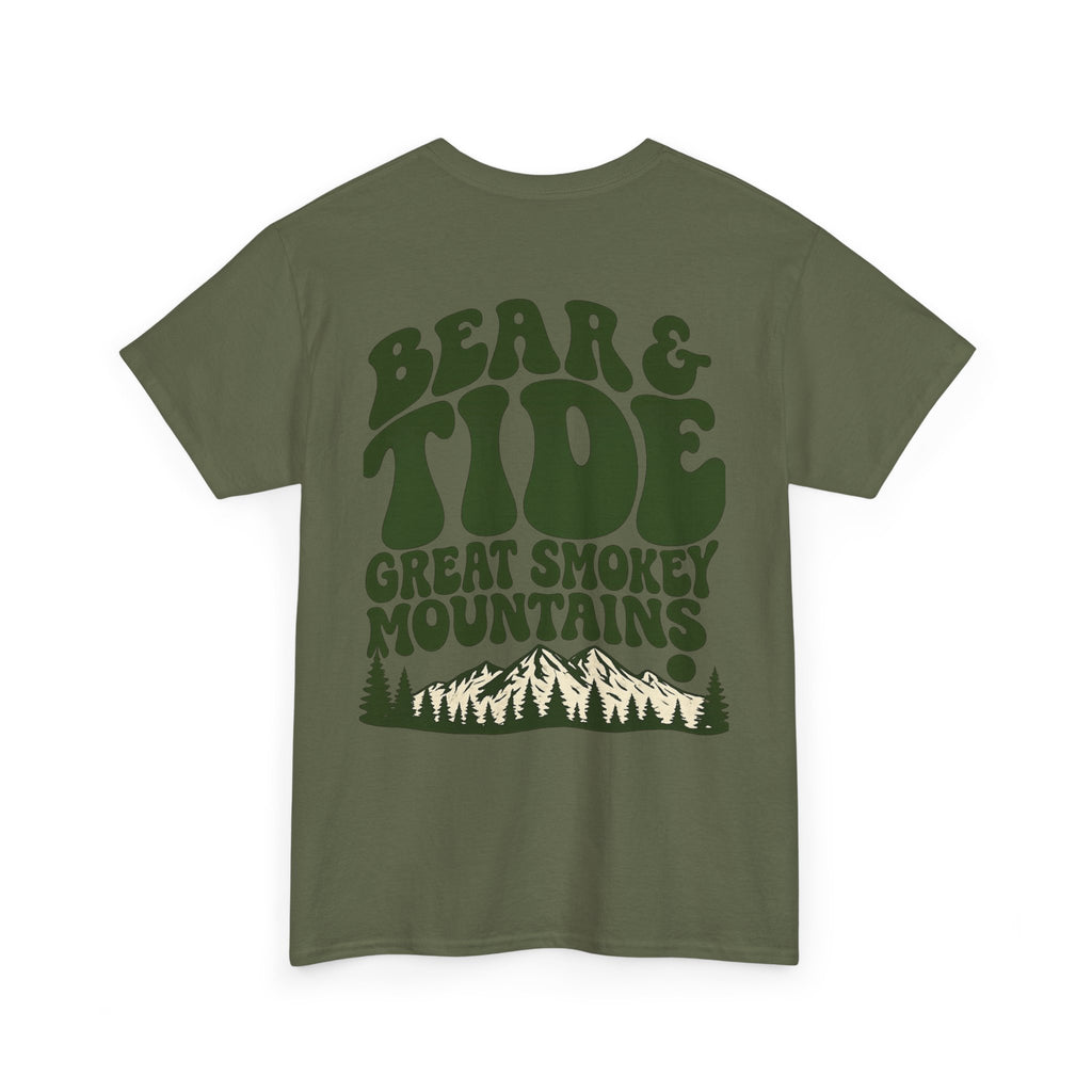 Great Bear & Tide Smokey Mountains T‑Shirt — Back Graphic Casual Tee