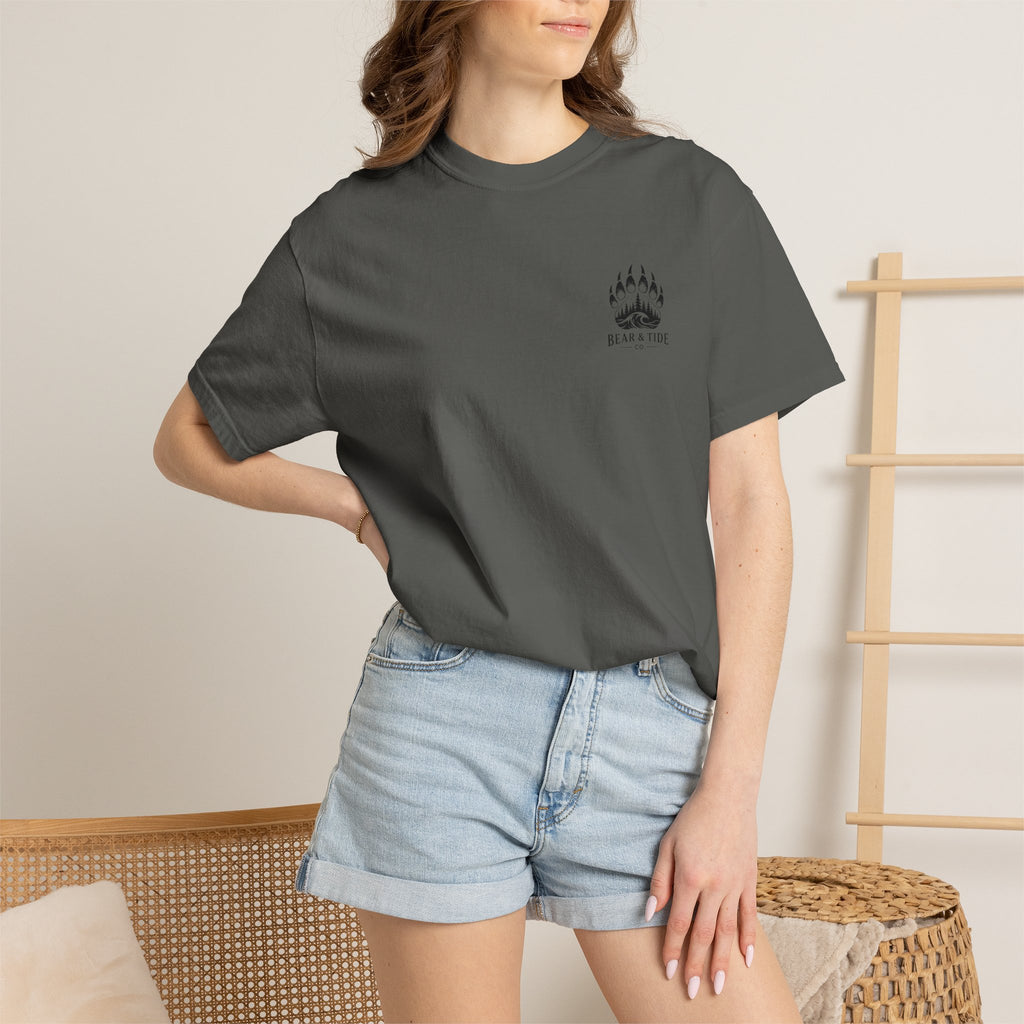 Bear & Tide Co. Graphic T-Shirt — Cool Bear & Fish Fishing Design